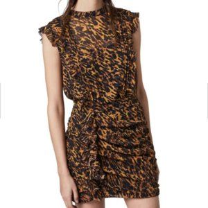 Women's Allsaints Hali Ambient Leopard Print Ruffle Minidress Size 6